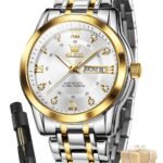 OLEVS Watch for Man Analog Quartz Original Luxury Diamond Watches 3ATM Waterproof Luminous Calendar Branded Chain Wrist Watches for Men
