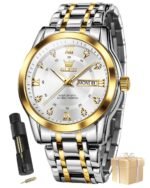 OLEVS Watch for Man Analog Quartz Original Luxury Diamond Watches 3ATM Waterproof Luminous Calendar Branded Chain Wrist Watches for Men