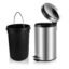 OPR Stainless Steel Round Pedal Dustbin with Soft Close Lid | Steel Dustbin For Home, Kitchen, Bathroom, Office And Washroom with plastic bucket (Silver, 15 Ltr)(big size)