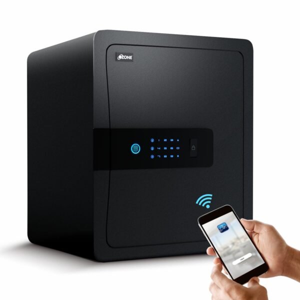 Ozone 45 Litres Wi-Fi Safe Locker for Home Jewellery and Locker Safe for Home and Office | Fingerprint 3-in-1 Unlocking App Password | Size 450H x 380W x 320D mm | 2-Year Warranty