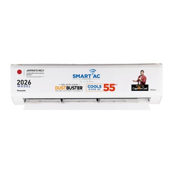 Panasonic 2.0 Ton 3 Star New Star rated Premium WiFi Inverter Smart Split AC (DustBuster Tech,Matter Enabled,AI, Higher Airflow, Copper Cond.,8in1 Convertible,4-Way,PM0.1 Filter,CS/CU-SU24BKY3W,White)