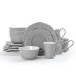 Pfaltzgraff 5267394 Abby 16-Piece Dinnerware Set, gray
