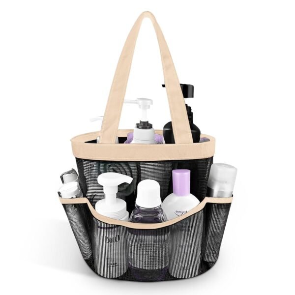 Portable Caddy for College Dorm Room Essentials with 8 Mesh Storage Pockets, Oxford Hanging Tote Basket, Quick Dry Shower Bag Organizer for Bathroom,Beach,Swimming,Gym,Travel essentials. (Grey)
