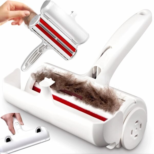 Portable Pet Hair Remover Roller for Dogs & Cats – Reusable Fur Remover Brush for Furniture, Bedding Clothing, Car Seats | Easy-to-Clean, Eco-Friendly, No Sticky Tapes Needed (Roller)