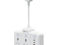 Portronics 2500W Power Plate Plus 6-in-1 Power Extender, 2 Universal Sockets & 4 USB Ports, Individual Switches, 180° Flexible Cord, Child Safety Shutters, for Home, Office, Laptops, 6A/10A Appliances