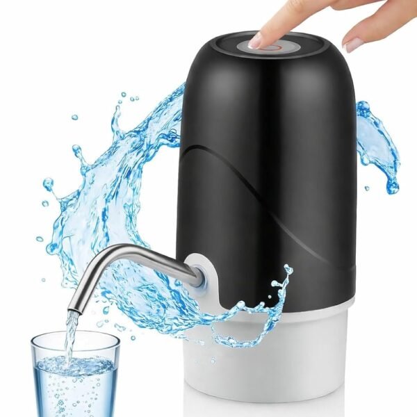 Qlect Premium Automatic Electric Water Dispenser Pump for 20 Litre Bottle Portable Water Pump Dispenser for Home, Office, and Outdoors | 1200 mAh C-Type Fast Charging Battery (Black)