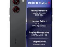 REDMI Turbo 5 (8GB + 256GB) Asphalt Black | Dimensity 8500 Ultra | Mega 7540mAh Battery | 100W HyperCharge | Compact 16.75cm(6.59) 120Hz AMOLED Screen | 50MP Sony OIS Camera