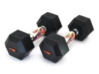 RUBX Rubber Coated Professional Exercise Hex Dumbbells (Pack Of 2) 10 Kg X 2Pc (Total = 20 Kg), Black