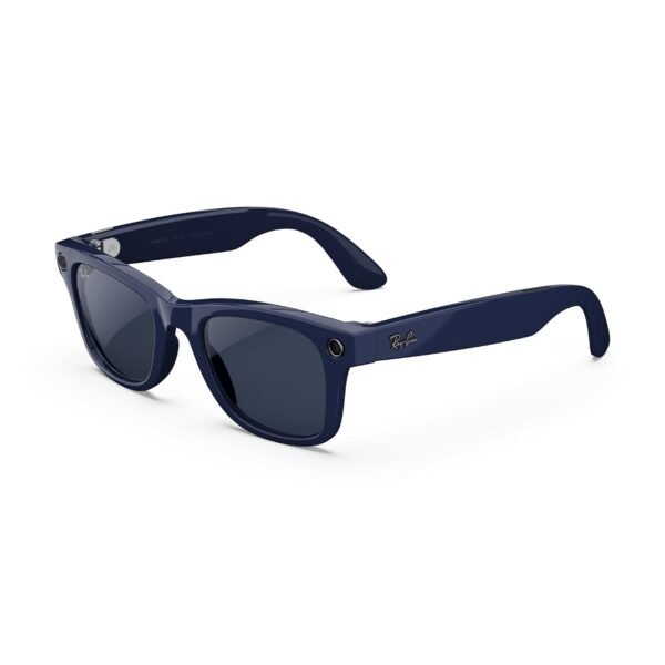 Ray-Ban Meta (Gen 2), Wayfarer, Shiny Cosmic Blue | Smart AI Glasses for Men, Women — 2X Battery Life — 3K Ultra HD Resolution — 12 MP Ultra-Wide Camera, Audio, Video — Transitions® Sapphire Lenses