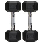 Rubber Coated Hexa Dumbbell Set for Men & Women Professional Exercise Hex Dumbbells for Full Body Workout, Upper & Lower Body Strength Training, Home Gym Exercise. (15kg Pair), Black