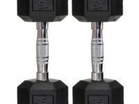 Rubber Coated Hexa Dumbbell Set for Men & Women Professional Exercise Hex Dumbbells for Full Body Workout, Upper & Lower Body Strength Training, Home Gym Exercise. (15kg Pair), Black