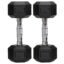 Rubber Coated Hexa Dumbbell Set for Men & Women Professional Exercise Hex Dumbbells for Full Body Workout, Upper & Lower Body Strength Training, Home Gym Exercise. (15kg Pair), Black