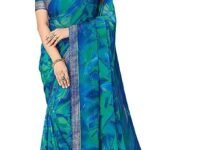 SIRIL Women's Chiffon Printed Saree With Unstitched Blouse Piece