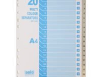 SOLO File Separators A4 with 20 Pre-Numbered Dividers | Includes Index Sheet & Universal 11-Hole Punch | Durable Plastic Construction for Organizing Documents, Reports & Notes |