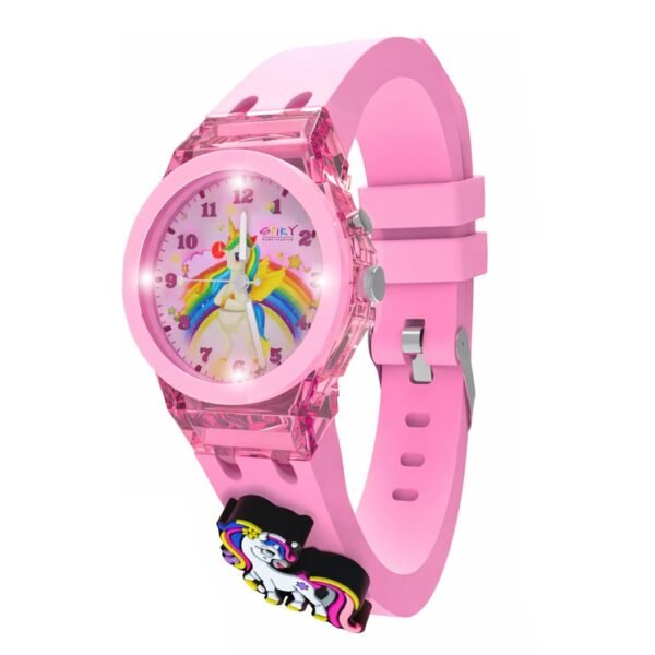 SPIKY Analog Watch for Kids | 3D Cartoon | 7 Multicolor LED Luminous Lights with Silicone Strap | Unisex Best Birthday Gift | Analogue Wrist Watches for Boys & Girls | Age 3-10 yrs