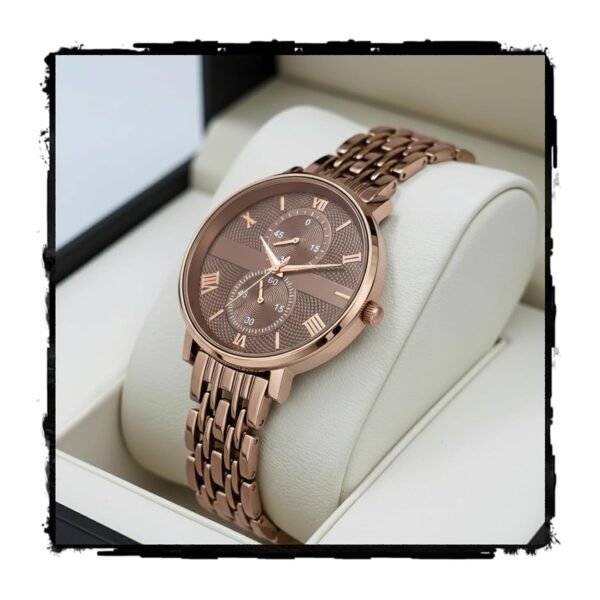 STYLEDOSE Women's Luxury Black Analog Watch – Rose Gold Roman Numerals with Stylish Metal Chain Strap Wrist Watches for Women's & Girls&Miss&Ladies