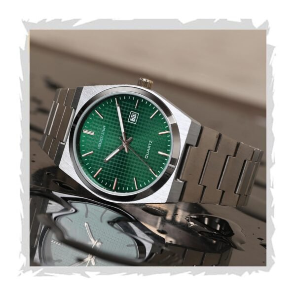 SWADESI STUFF Stainless Steel Date Display Mens Wrist Analogue Watch, Dial-Color:Multicolour, Band Color:Silver