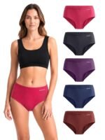 SWAGR 5 Pack Women's High Coverage Super Combed Cotton Hipster Panty Set | Powered by ZincShield Anti-Bacterial Tech | BreatheSoft Fabric | MarkFree Waistband | SOXCO Style HP06