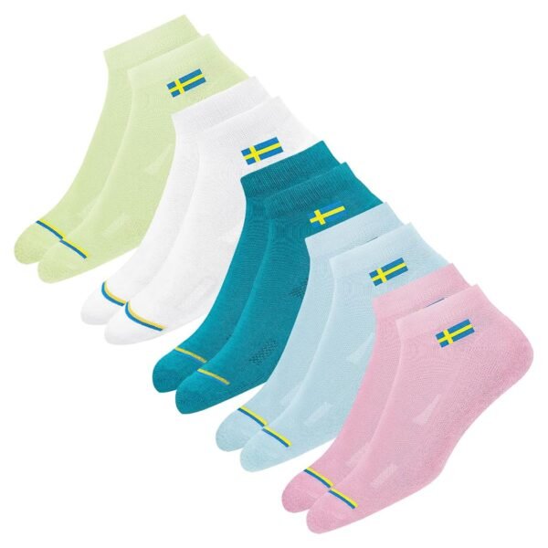 SWAGR 5 Pairs Women Cotton Socks Ankle Length Socks, Multicolor, Pack of 5, Free Size