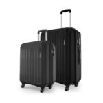 Safari Genius Alley Set of 2 (Cabin + Medium) Trolley Bags Hard Case Polypropylene, 4 Spinner Wheels, 360 Degree Wheeling Luggage, Travel Bag, Suitcase for Travel, Trolley Bags for Travel, Black