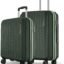 Safari Genius Alley Trolley Bag Hard Case Polypropylene, 4 Spinner Wheels, 360 Degree Wheeling Carry on Luggage, Travel Bag, Suitcase for Travel, Trolley Bags for Travel, Deep Forrest, Set of 2 (Cabin