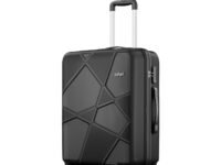 Safari Medium Polypropylene Pentagon Hardside Size Check-in Spinner Luggage Suitcase Trolley Bags for Travel Black Color, 66Cm