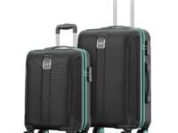 Safari Medium Thorium Neo 8 Wheels 55 and 66 Cm Small and Trolley Bags Hard Case Polycarbonate 360 Degree Wheeling System Luggage, Trolley Bags for Travel Set of 2, Suitcase for Travel, Black