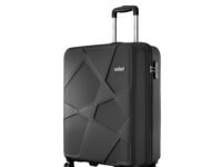 Safari Pentagon Pro 8 Wheels Spinner Cabin Trolley Bag Polypropylene Hard Case, 360° Wheeling Carry on Luggage for Men & Women, Suitcase for Travel, Black, 55 cm