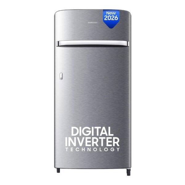 Samsung 189 L, 5 Star, Digital Inverter, Direct-Cool Single Door Refrigerator (RR21H2G25S8/HL, Silver, Elegant Inox, Single Touch Defrost, 2026 Model)