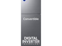 Samsung 256 L, 3 Star, Convertible, Digital Inverter Frost Free Double Door Refrigerator (RT40H30U3THL, Silver, Refined Inox, 2026 Model)