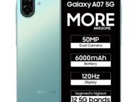 Samsung Galaxy A07 5G Smartphone (Light Green, 4GB RAM, 128GB Storage) | 120Hz Refresh Rate | Massive 6000mAh Battery | 50MP True Dual Camera | 6 Gen OS Upgrades | Knox Vault