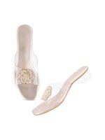 SilverArrow womens Breezy Cove Heeled Sandal | Block Heel |Fashion Sandals |Jutti Sandal | Emboidery with Stone Design | Design perfect for Casual/Outdoor/Party