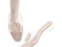 SilverArrow womens Breezy Cove Heeled Sandal | Block Heel |Fashion Sandals |Jutti Sandal | Emboidery with Stone Design | Design perfect for Casual/Outdoor/Party