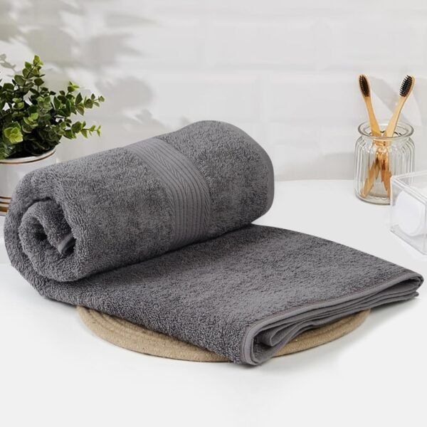 Solimo - Cotton Bath Towel | 500 GSM | Fade Resistant | Dark Grey