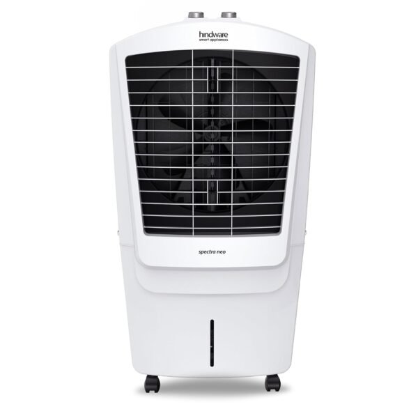 Spectra Neo 100L Desert Air Cooler with 18' Large 5 Leaf Aluminium Fan Blade | Big Ice Chamber | White & Black | Honeycomb Pads | Water Level Indicator | Castor Wheels