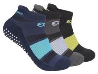 SuperGear Yoga Sports Socks for Women | Combed Cotton | Cushioned Comfort | Non-Slip Anti-Skid Grip | Ideal for Yoga, Exercise, Gym & Walking | Multicolour | Free Size | Pack of 3