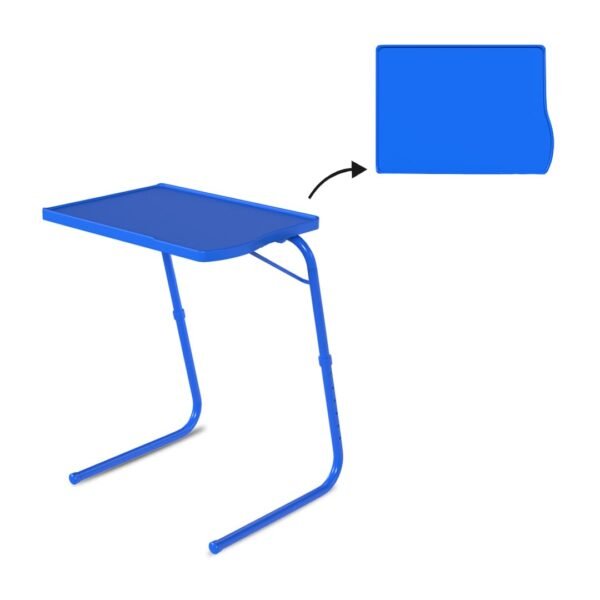 TABLE MAGIC – Multipurpose Height Adjustable Laptop Table Mat Finish, Lap Desk Work from Home & Study Desk Picnic Outdoor Tv Tray Folding Table (TABLE MAGIC Sapphire Blue, Large)