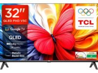 TCL 80 cms (32 inches) Full HD Smart QLED Google TV | Dolby Audio 24 watts | Ai Clarity | Metallic Bezel-Less | Multiple Viewing Mode | 32V5C