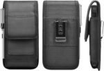 TDG® Nylon Mobile Cell Phone Belt Pouch Holster case Cover with Belt Clip and Loops - Card Holder and RFID & Velcro Flap - for Oneplus Smartphones with Slim Case on