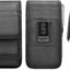 TDG® Nylon Mobile Cell Phone Belt Pouch Holster case Cover with Belt Clip and Loops - Card Holder and RFID & Velcro Flap - for Oneplus Smartphones with Slim Case on