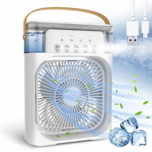 TEKCOOL Mini Cooler for Room Cooling AC Portable Mini Fan Artic Cooler with 7 Colors LED Light, 1/2/3 H Timer, 3 Wind Speeds and 3 Spray Modes for Office,Home,Dorm,Travel.;