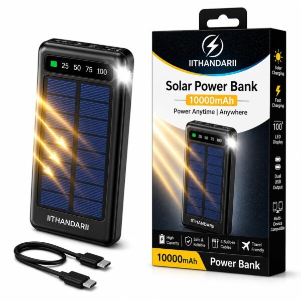 THANDAR 10000mAh Solar Power Bank