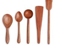 The Indus Valley Neem Wood Compact Flip/Spatula/Ladle For Cooking Dosa/Roti/Chapati | Kitchen Tools | No Harmful Polish | Naturally Non-Stick | Handmade (Set Of 5),37CM