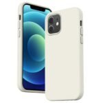 Tobfit Silicone Phone Case Compatible with iPhone 12, Soft Protective Smart Phone Back Cover for Women Men, Durable Anti-Scratch Shockproof Phone Cover for iPhone 12 Case 6.1 Inch(White)