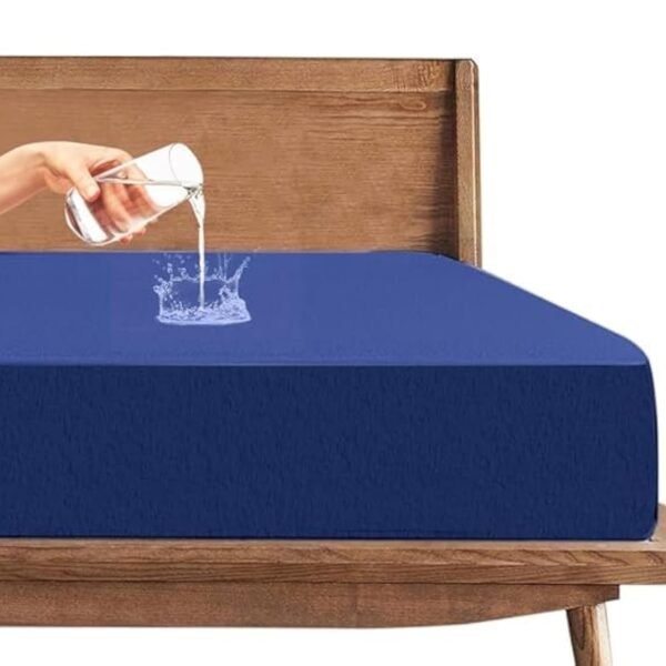 Trance Cotton Feel Terry Ultra Soft Waterproof Mattress Protector | Breathable - Hypoallergenic Mattresses Cover (75x72 inch | 6.25x6 feet, Classic Blue - Pack of 1)