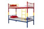 Trios Single Size Kids Bunk Bed Without Storage Twin Over Twin Metal Bunk Cot | Double Decker Bed for Boys and Girls Room Furniture | Color - Multicolor, Size - 66 x 75 x 32 Inches