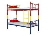 Trios Single Size Kids Bunk Bed Without Storage Twin Over Twin Metal Bunk Cot | Double Decker Bed for Boys and Girls Room Furniture | Color - Multicolor, Size - 66 x 75 x 32 Inches