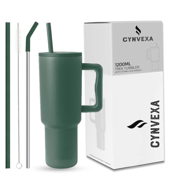 Tumbler with lid and Straw 1200ML Cup Stainless Steel Vacuum Insulated Tumbler for Water, Iced Tea or Coffee 1.2L Office Gym Travelling (40 - Oz - Forest)