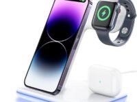 UNIGEN Unidock 3-in-1 Fast Wireless Charging Station (Type-C PD) for iWatch Series SE/7/6/5/4/3/2/1 AirPods 1/2/Pro/3/iPhone 13/13Mini/13Pro/13Pro Max/12/12Mini/12pro/11/XS/X & Other Qi Devices-White