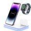 UNIGEN Unidock 3-in-1 Fast Wireless Charging Station (Type-C PD) for iWatch Series SE/7/6/5/4/3/2/1 AirPods 1/2/Pro/3/iPhone 13/13Mini/13Pro/13Pro Max/12/12Mini/12pro/11/XS/X & Other Qi Devices-White